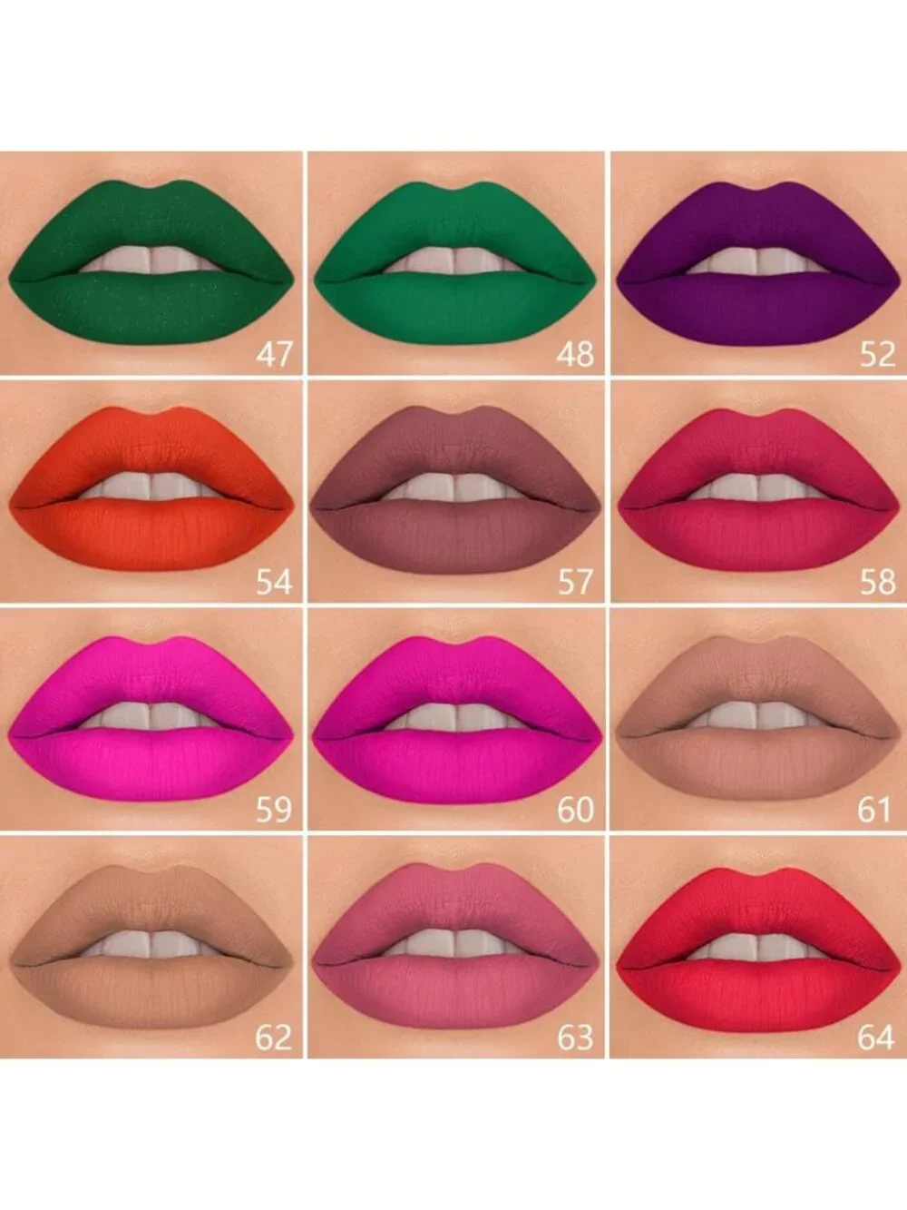 47#-Shimmery Green 2-in-1 Waterproof Long Lasting Double-Ended Liquid Lipstick